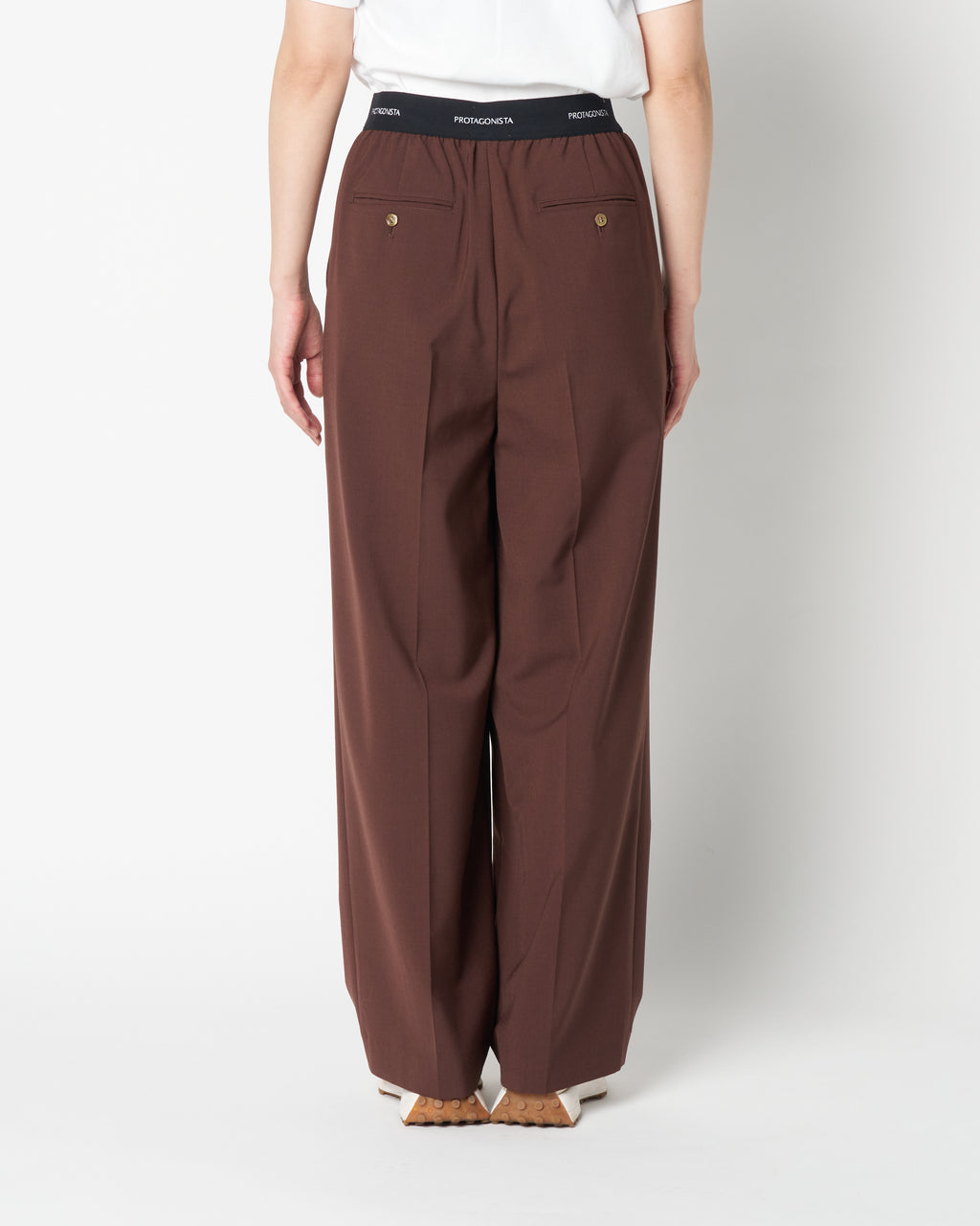 Waist logo slacks pants