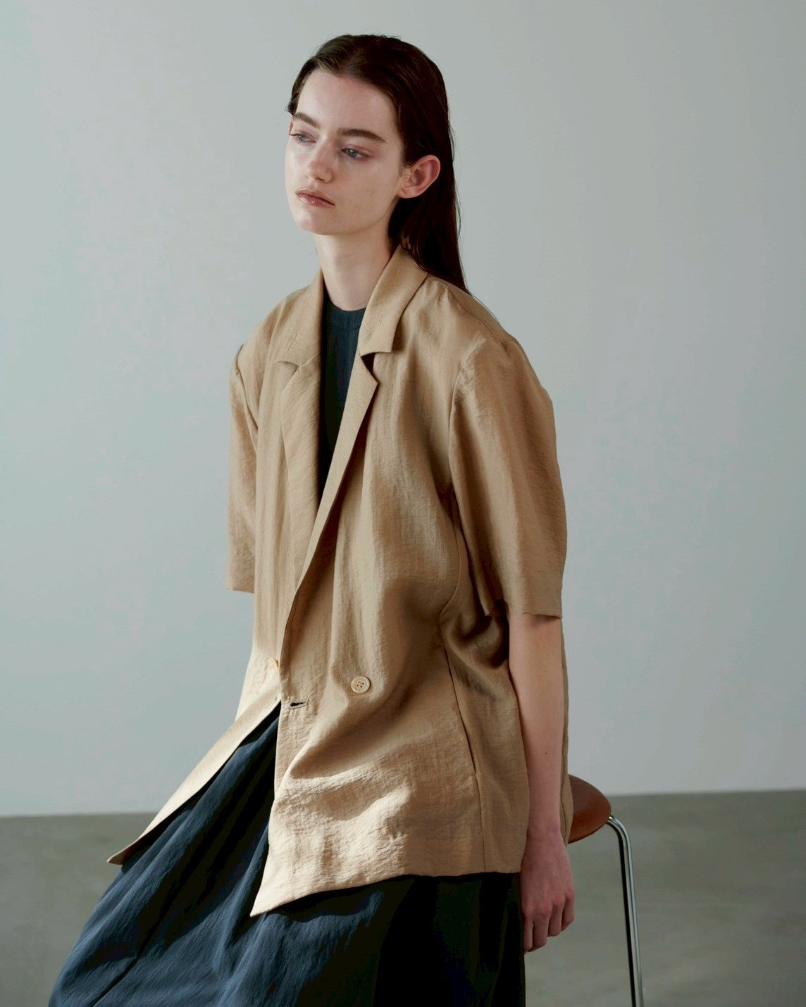 Sheer half sleeve jacket