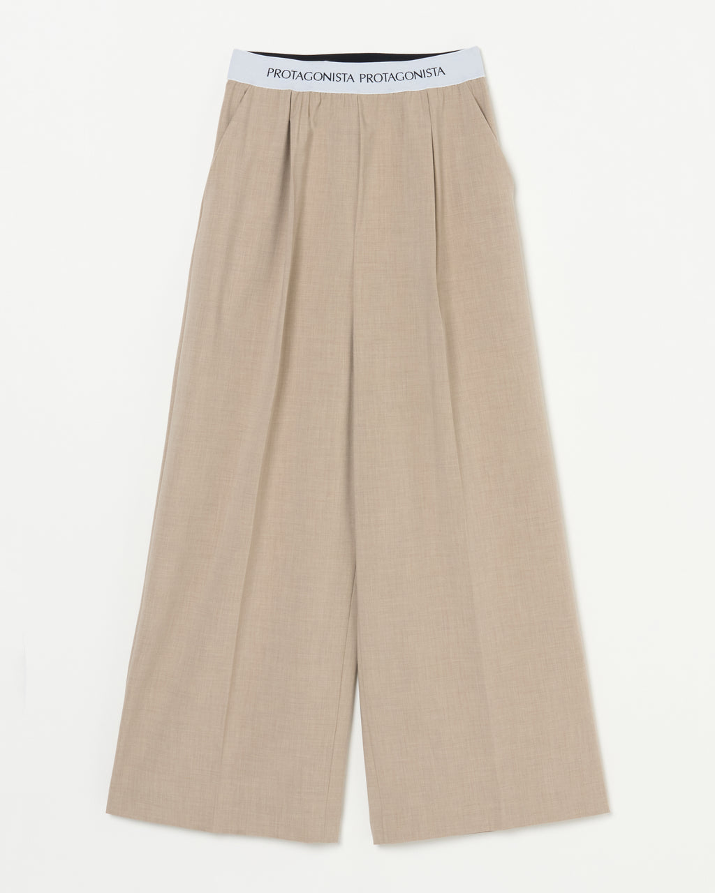 Waist logo wide slacks pants