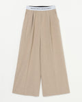Waist logo wide slacks pants