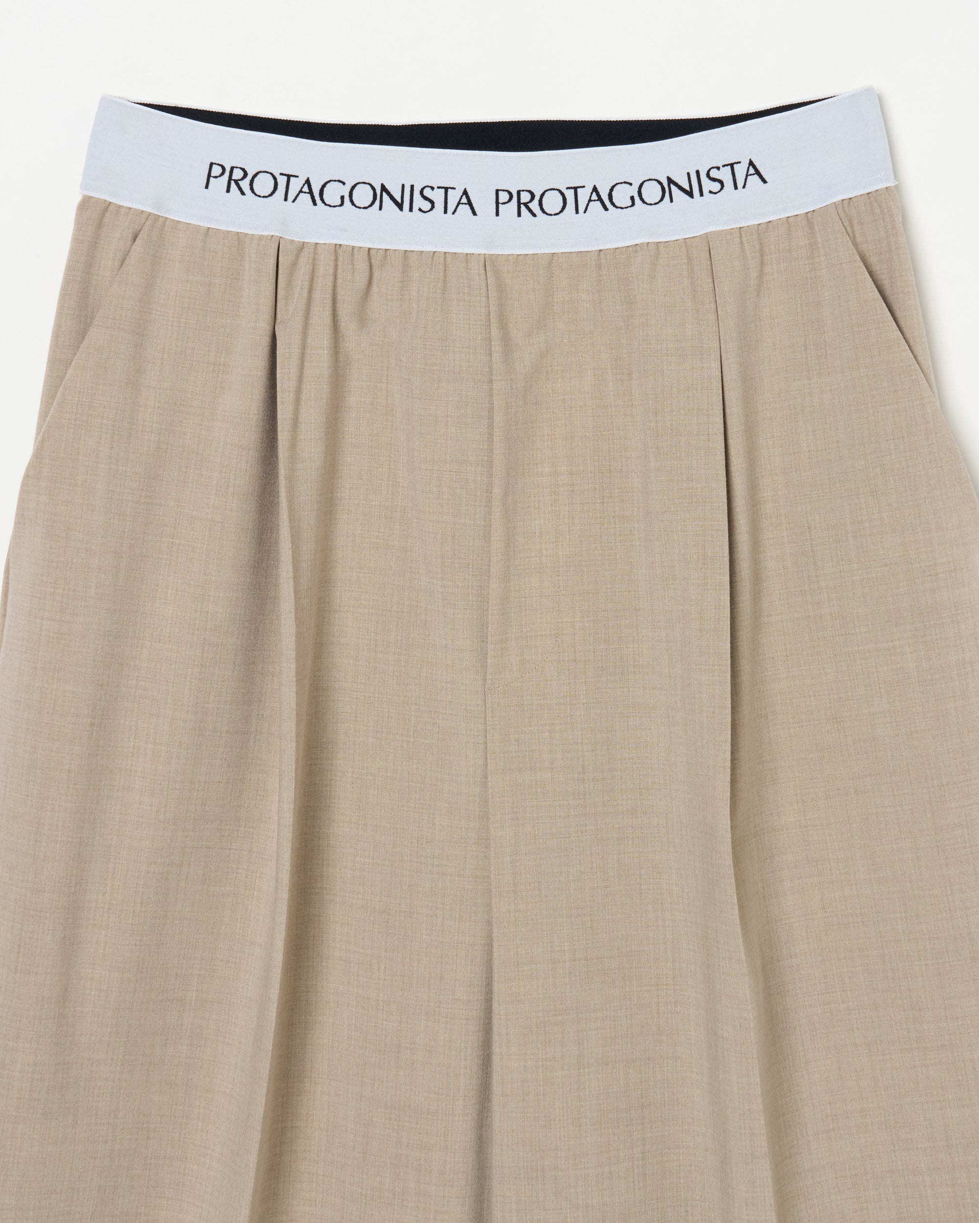 Waist logo wide slacks pants